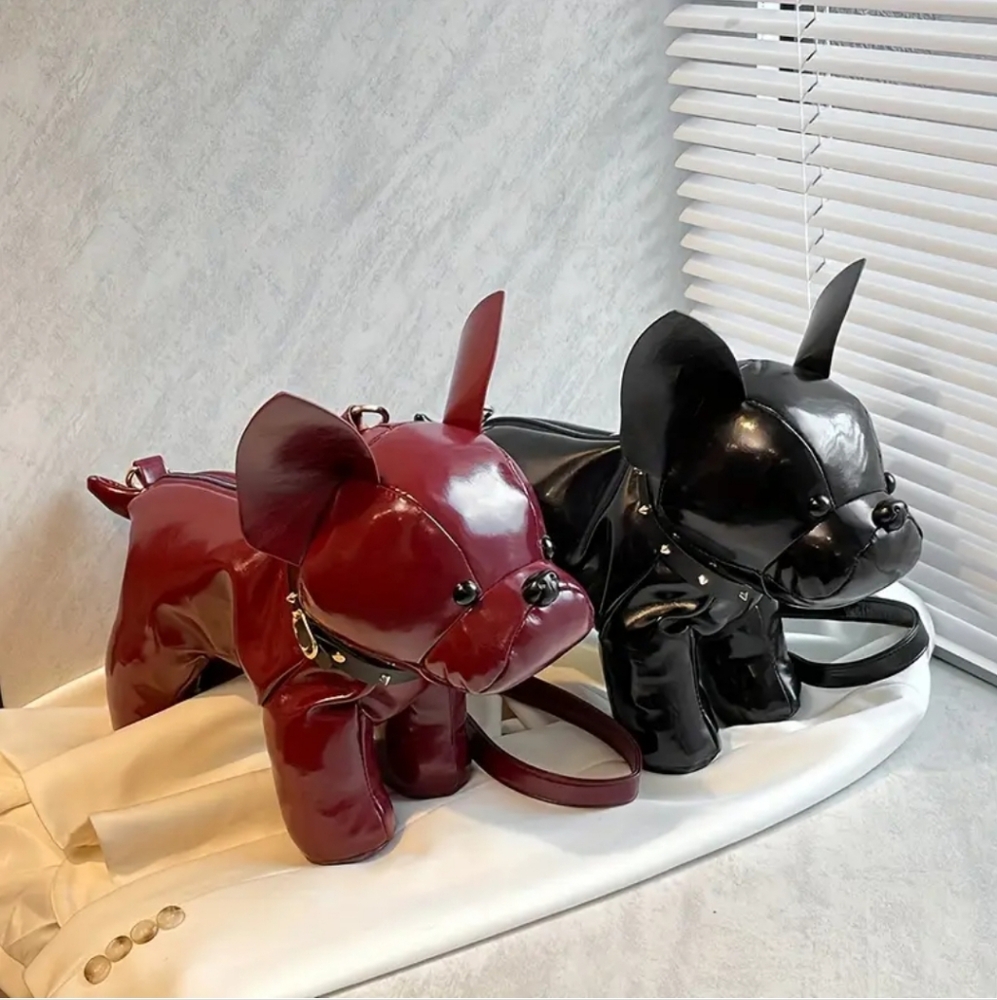 Burgundy Dog-Shaped Crossbody Bag - Picture 3 of 7